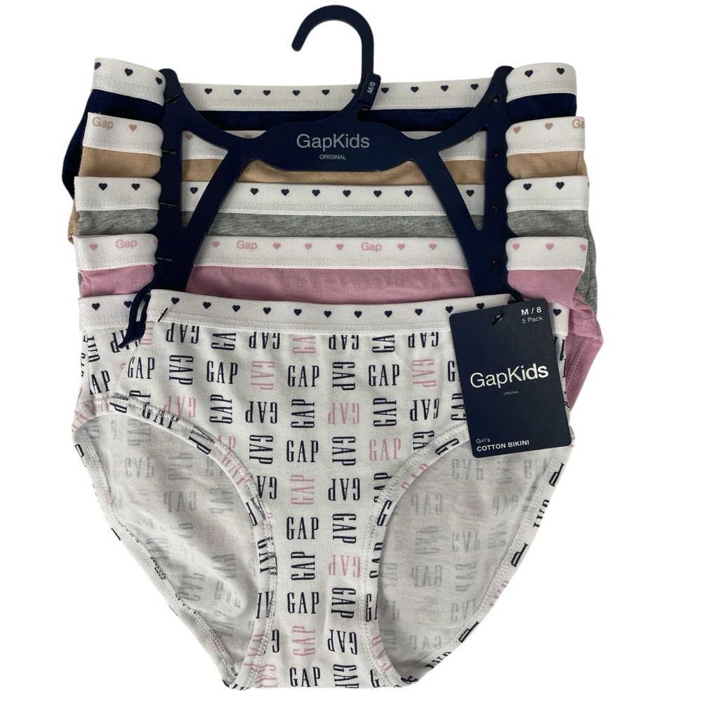 GAP Kids Girls Multicolor Cotton Bikini Briefs Pack of 5 Size M (8) NWT